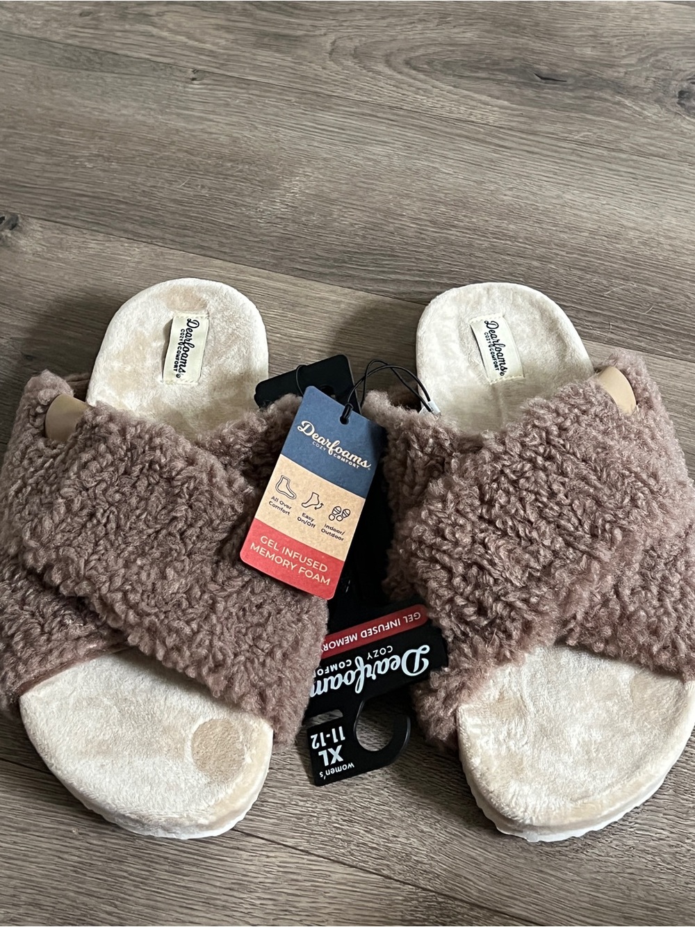 Dearfoam Crossband Slippers Size XL (11-12) New